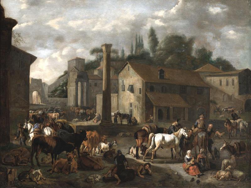 Peter van Bloemen Livestock Market Germany oil painting art